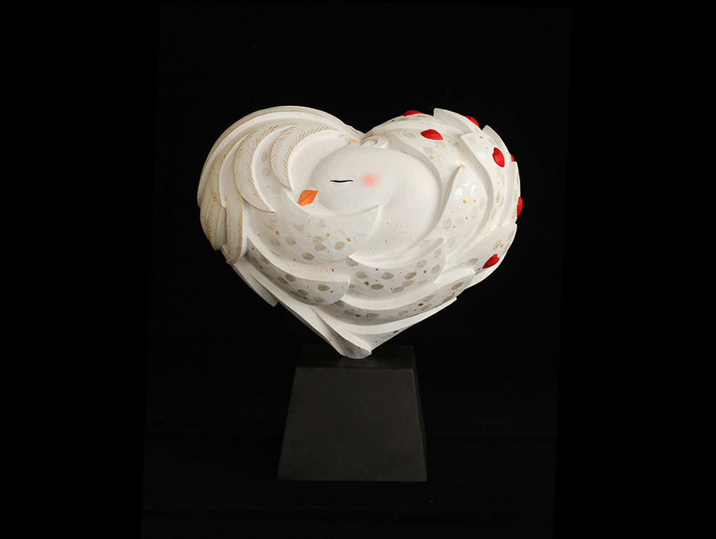 総高23cm】白凰 鳳凰像 木彫り 作家物 – まなこの音