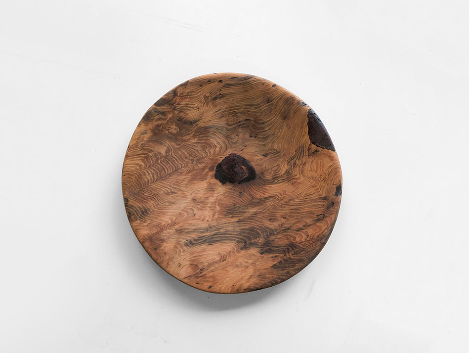 径24cm】8寸皿 樹種：屋久杉 油瘤 オイル仕上 – まなこの音