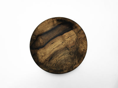 【径21cm】7寸皿 樹種:黒柿 / 木の器 旋盤挽き 拭き漆 ※画像現品のお届けです。