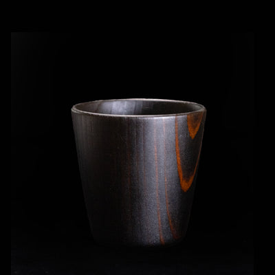 【横幅8cm】そば猪口 樹種:神代杉 拭き漆仕上げ / 埋もれ木,カップ,コップ,木製
