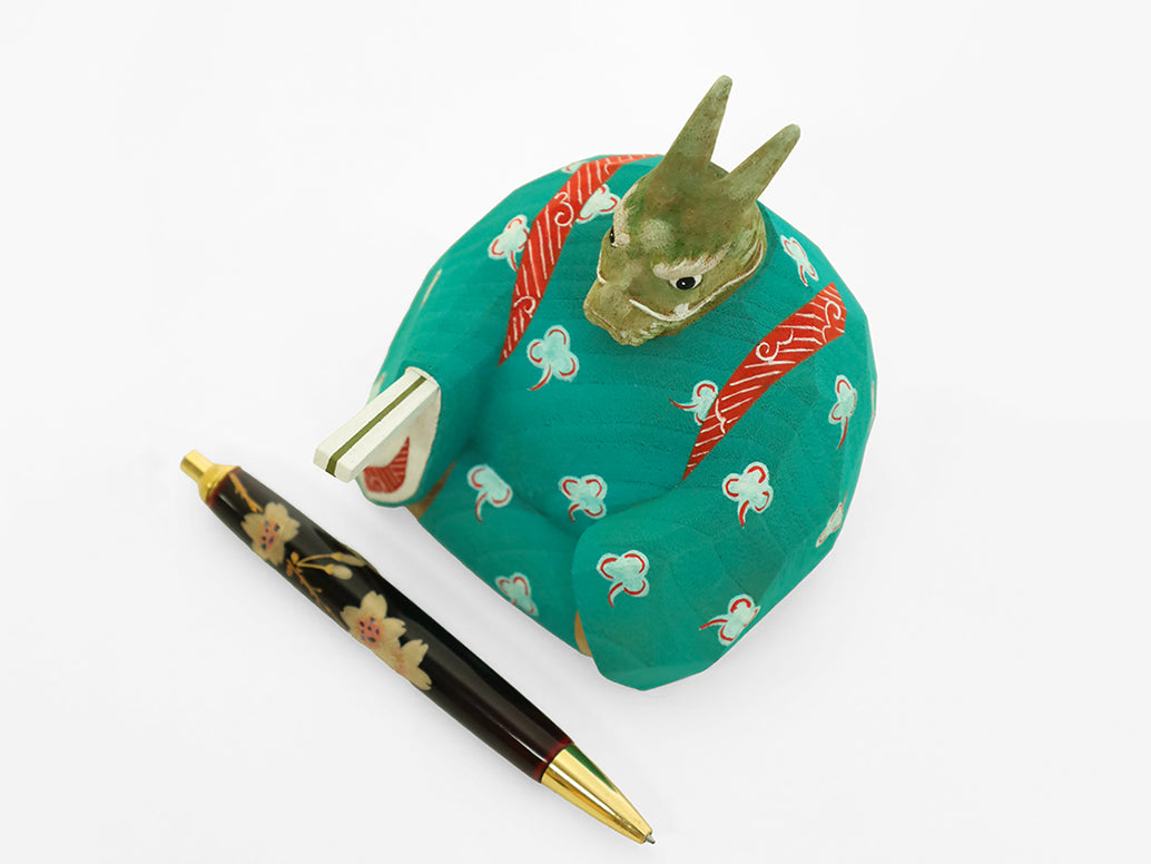 【総高11cm】『十二類絵巻』 辰 木彫龍 作家物