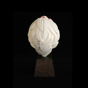 【総高23cm】白凰 鳳凰像 木彫り 作家物
