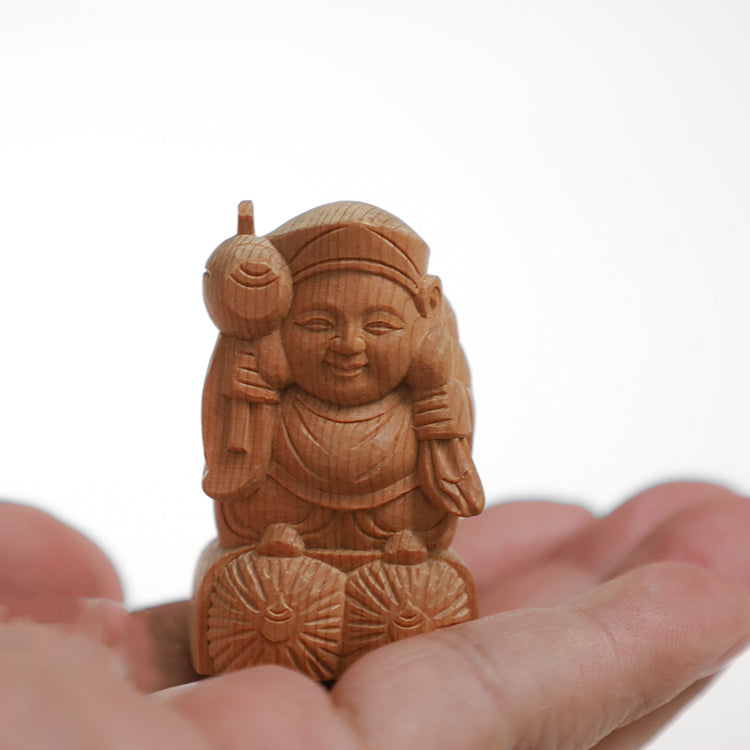 【総高9cm】大黒様  木彫り 桧 作家物｜大黒天 縁起物 置物