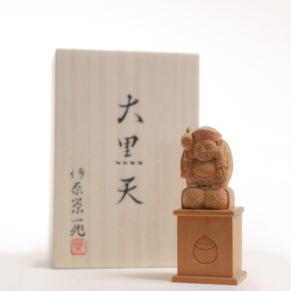 【総高9cm】大黒様  木彫り 桧 作家物｜大黒天 縁起物 置物