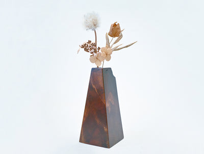 【総高14cm】花器｜栃材に漆で仕上げたフラワーベース / 作家：田中陽三
