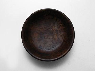【径14cm】椀  樹種：けやき / 木の器 旋盤挽き 漆・クリアガラス仕上げ
