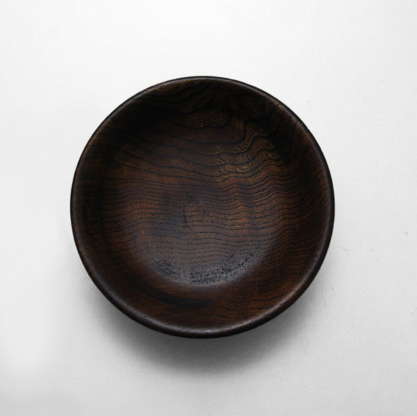 【径14cm】椀  樹種：けやき / 木の器 旋盤挽き 漆・クリアガラス仕上げ