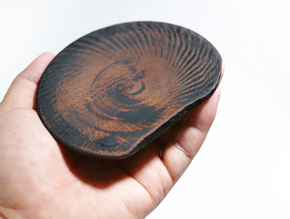 【径12cm】4寸皿  樹種：けやき / 木の器 旋盤挽き 拭き漆仕上げ