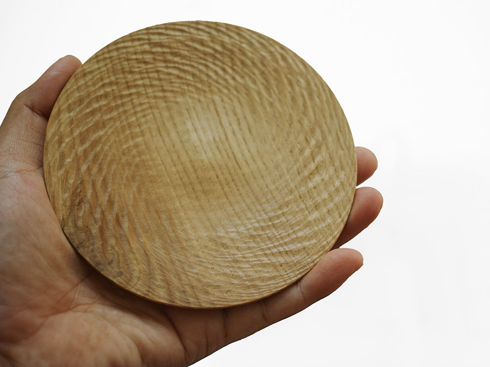 【径12cm】4寸皿  樹種：栗 / 木の器 旋盤挽き 蜜蝋仕上げ
