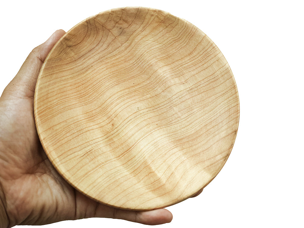 【径15cm】5寸皿  樹種：桧・檜（ひのき） / 木の器 旋盤挽き 蜜蝋ワックス仕上げ