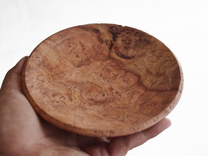 【径15cm】5寸皿  樹種：花梨瘤 / 木の器 旋盤挽き 木地仕上げ