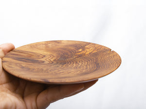 【径15cm】5寸皿  樹種：屋久杉油瘤（あぶらこぶ） / 木の器 旋盤挽き 木地仕上げ