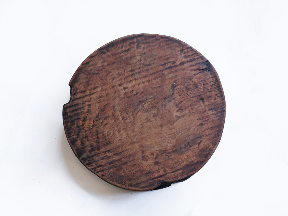【径24cm】8寸 円形台 敷台 敷板 樹種：屋久杉油瘤（あぶらこぶ） / 木の器 拭き漆