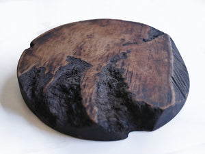 【径24cm】8寸 円形台 敷台 敷板 樹種：屋久杉油瘤（あぶらこぶ） / 木の器 拭き漆
