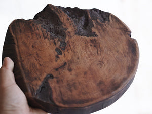 【径24cm】8寸 円形台 敷台 敷板 樹種：屋久杉油瘤（あぶらこぶ） / 木の器 拭き漆