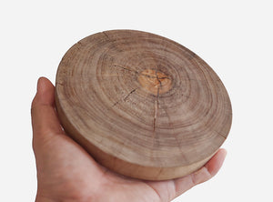 【径15cm】5寸皿 円形皿 樹種：銀杏（イチョウ） / 木の器 クリアガラス仕上げ