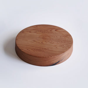 【径12cm】4寸平皿  樹種：屋久杉 / 木の器 蜜蝋クリーム仕上げ