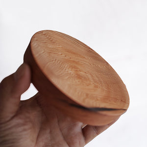 【径12cm】4寸平皿  樹種：屋久杉 / 木の器 蜜蝋クリーム仕上げ