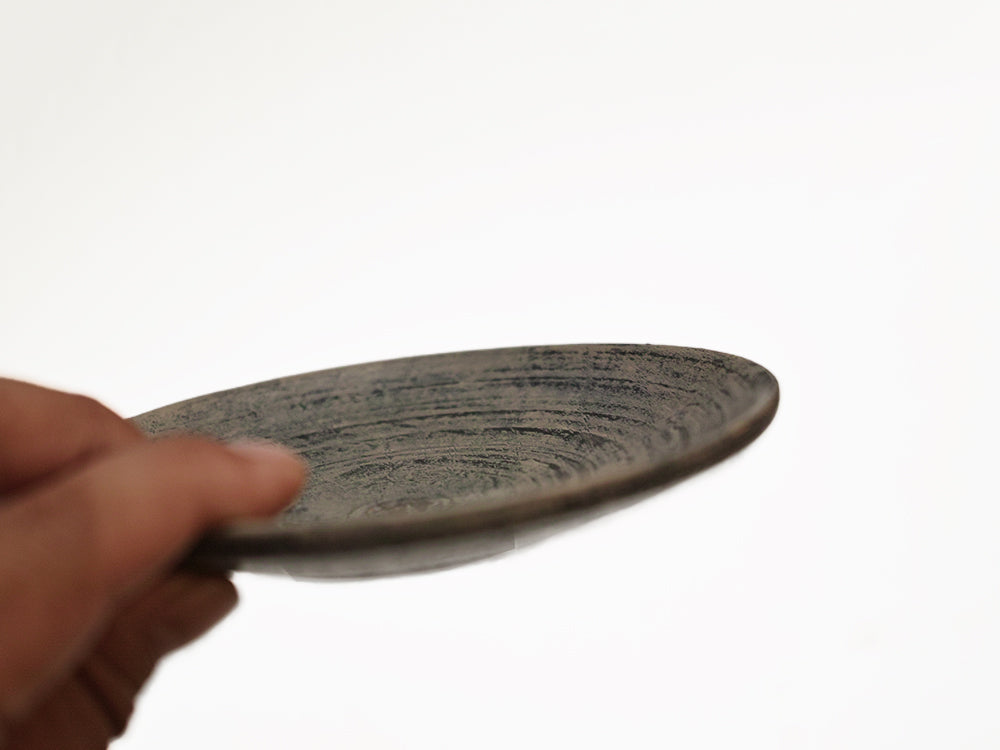 【径12cm】4寸皿  樹種：桐 / 木の器 旋盤挽き 拭き漆仕上げ 菓子皿 茶托 銘々皿