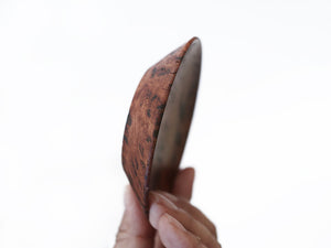 【径10cm】3寸皿  樹種：ブビンガ泡瘤 / 木の器 旋盤挽き 木地仕上げ 菓子皿