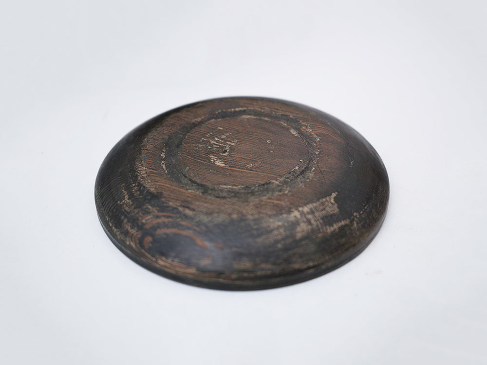 【径13cm】4寸皿  樹種：屋久杉 / 木の器 旋盤挽き 拭き漆仕上げ 菓子皿 茶托 銘々皿