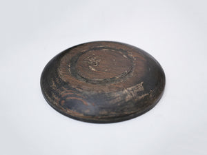 【径13cm】4寸皿  樹種：屋久杉 / 木の器 旋盤挽き 拭き漆仕上げ 菓子皿 茶托 銘々皿
