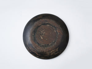 【径13cm】4寸皿  樹種：屋久杉 / 木の器 旋盤挽き 拭き漆仕上げ 菓子皿 茶托 銘々皿