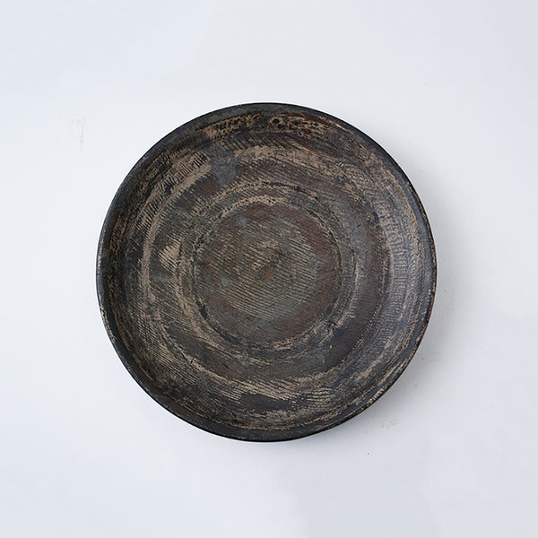 【径13cm】4寸皿  樹種：屋久杉 / 木の器 旋盤挽き 拭き漆仕上げ 菓子皿 茶托 銘々皿