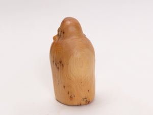 【総高9cm】布袋様 崖柏木（ヤーバイボク） 木彫り 置物 握り木