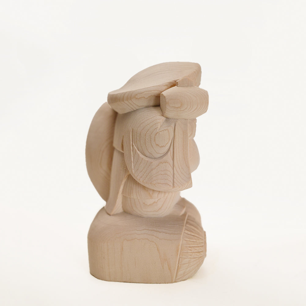【総高11cm】大黒様 立像 木彫り 樹種：ひのき / 大黒天 置物 縁起物 ※画像現品像の発送です