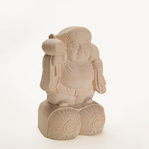 【総高11cm】大黒様 立像 木彫り 樹種：ひのき / 大黒天 置物 縁起物 ※画像現品像の発送です