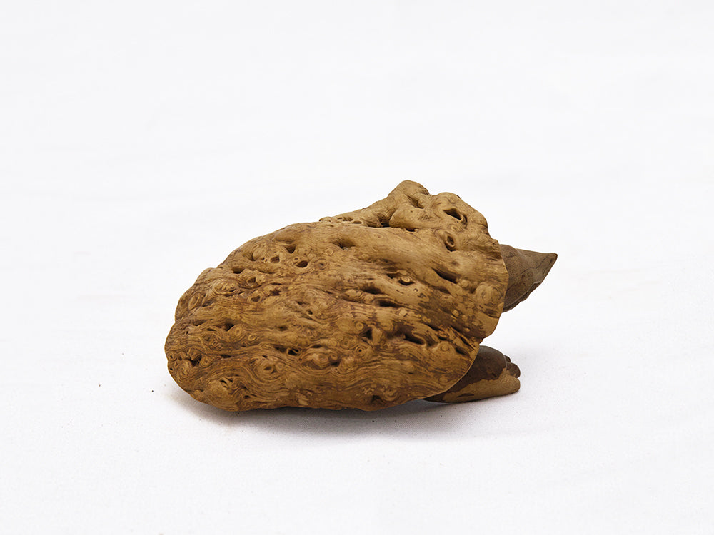 【総高6cm】木彫り 亀  樹種：硬質材（不明） /  かめ 置物 縁起物 ※画像現品像の発送です