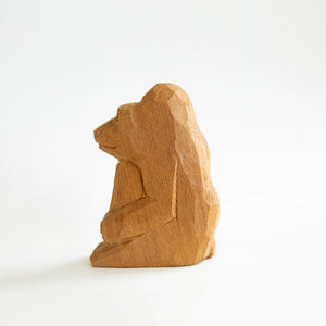 【総高7cm】木彫り 猿  樹種：屋久杉 / 干支 申  置物 縁起物 ※画像現品像の発送です