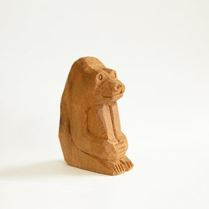 【総高7cm】木彫り 猿  樹種：屋久杉 / 干支 申  置物 縁起物 ※画像現品像の発送です