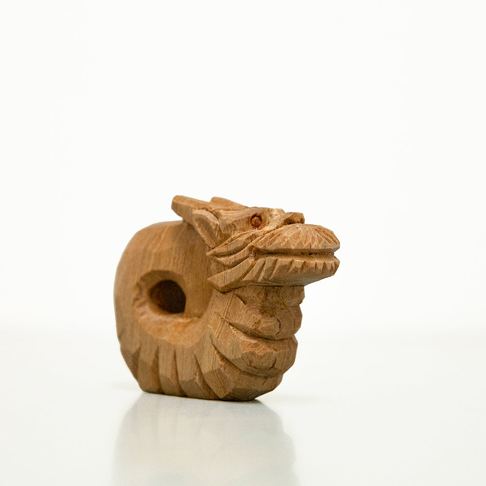 【総高5cm】木彫り 龍  樹種：屋久杉 / 干支 竜 辰 置物 縁起物 ※画像現品像の発送です