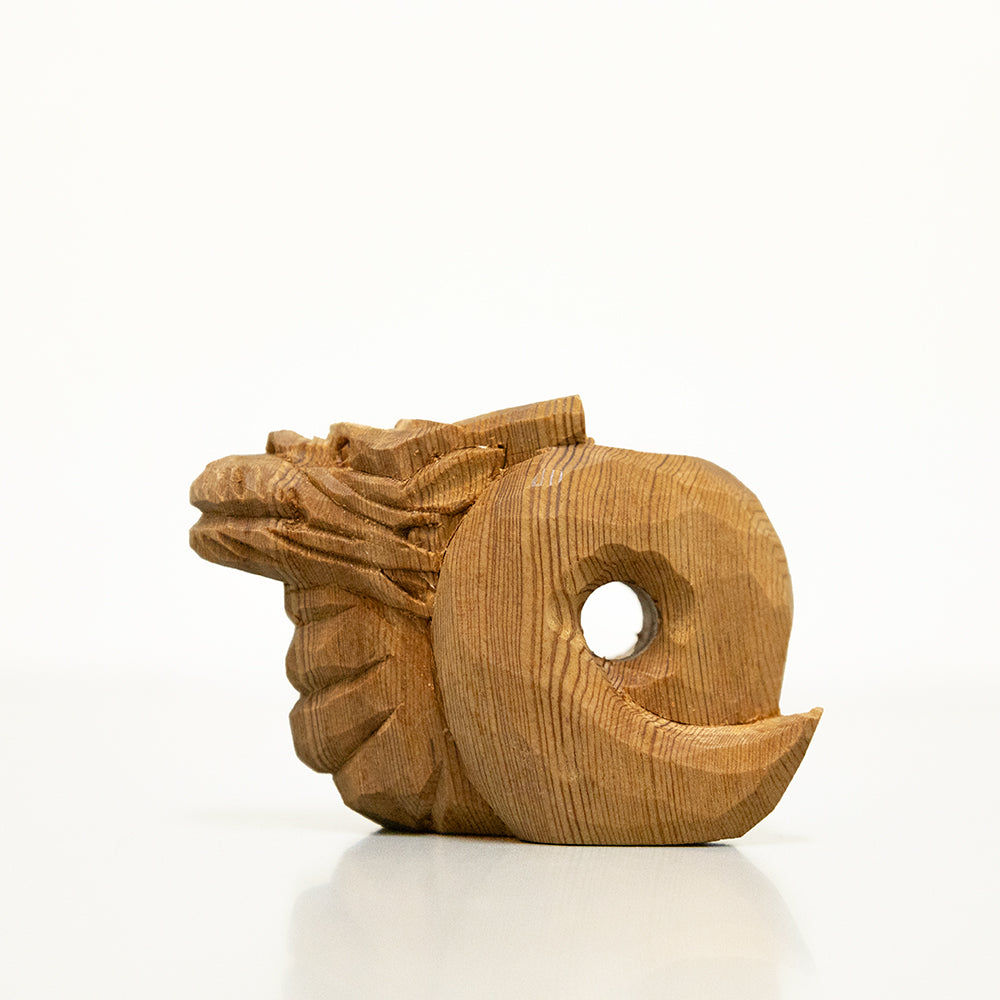 【総高5cm】木彫り 龍  樹種：屋久杉 / 干支 竜 辰 置物 縁起物 ※画像現品像の発送です