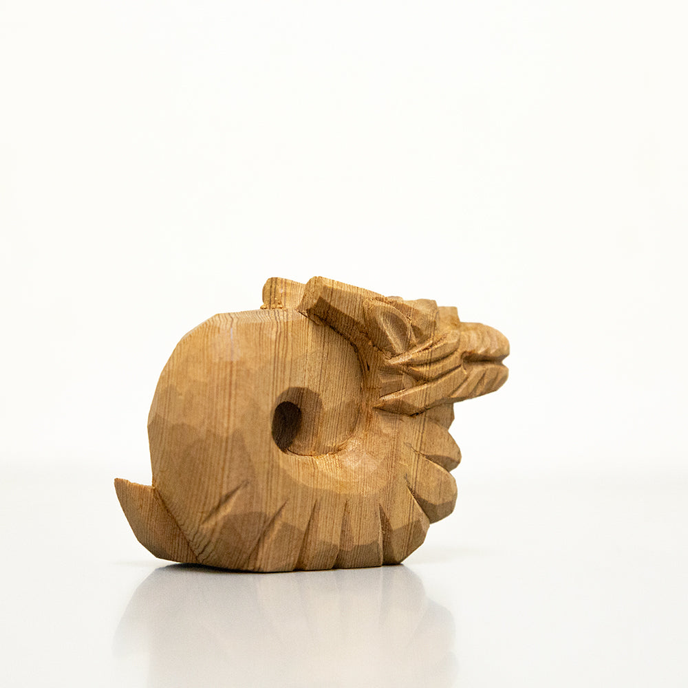 【総高5cm】木彫り 龍  樹種：屋久杉 / 干支 竜 辰 置物 縁起物 ※画像現品像の発送です