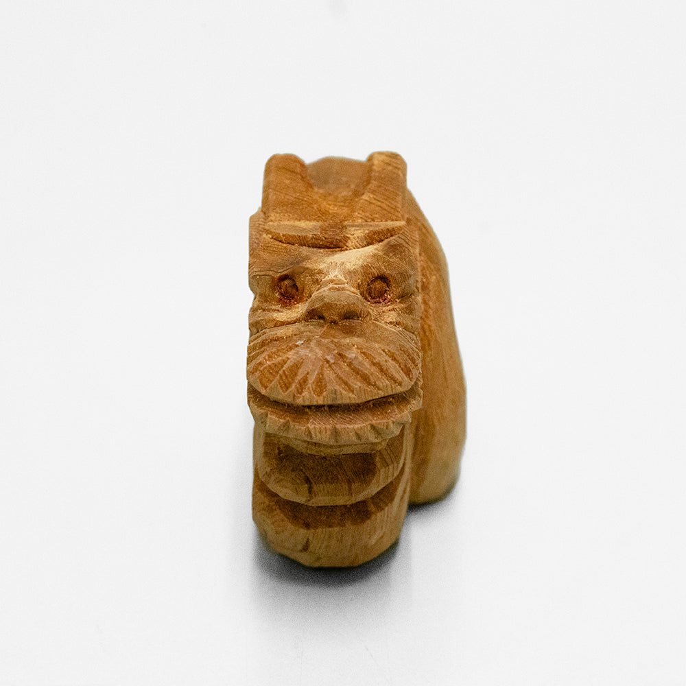 【総高5cm】木彫り 龍  樹種：屋久杉 / 干支 竜 辰 置物 縁起物 ※画像現品像の発送です