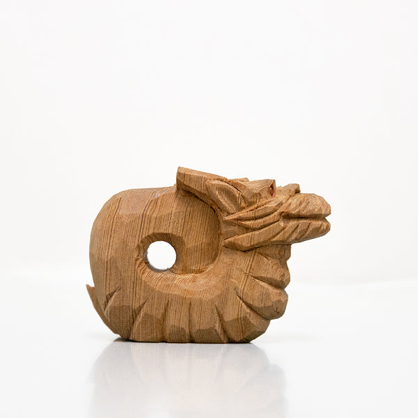 【総高5cm】木彫り 龍  樹種：屋久杉 / 干支 竜 辰 置物 縁起物 ※画像現品像の発送です