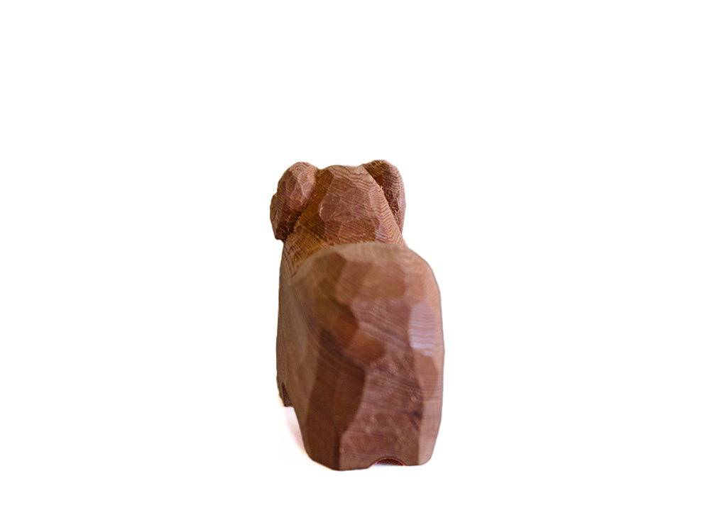 【総高5cm】木彫り 羊  樹種：屋久杉 / 干支 ひつじ 未 置物 縁起物 ※画像現品像の発送です