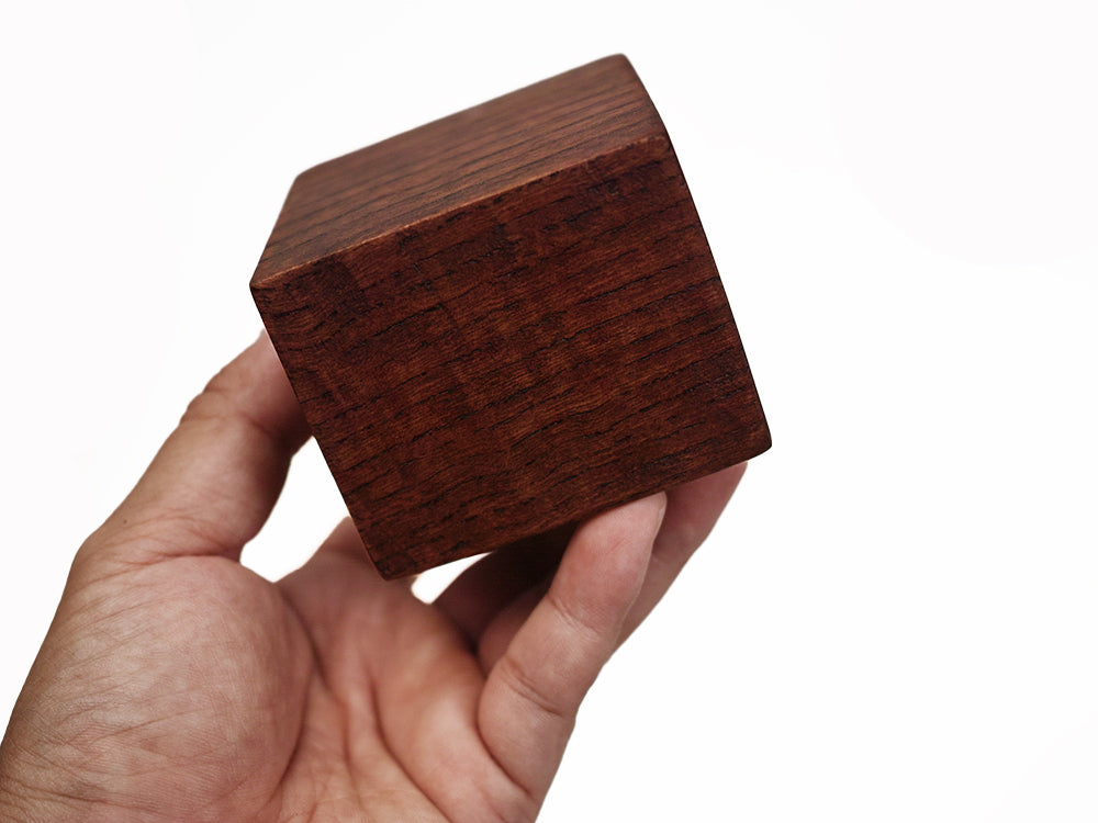 【横幅6cm】けやき ブロック キューブ 塊材 拭き漆仕上げ