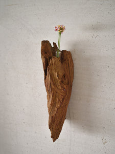 【総高24cm】屋久杉 花器 一輪挿し 壁掛け