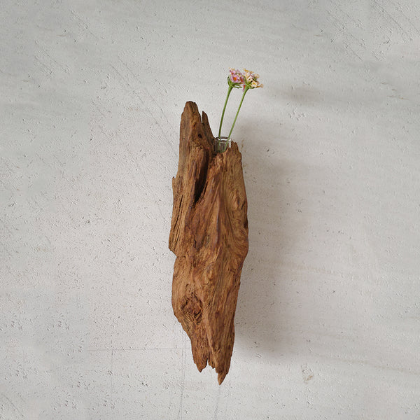 【総高24cm】屋久杉 花器 一輪挿し　壁掛け