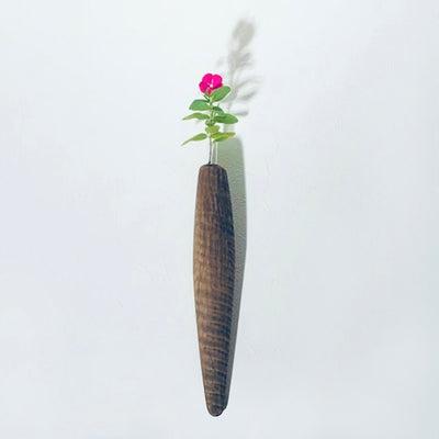 【総高31cm】屋久杉 虎杢 花器 一輪挿し 壁掛け