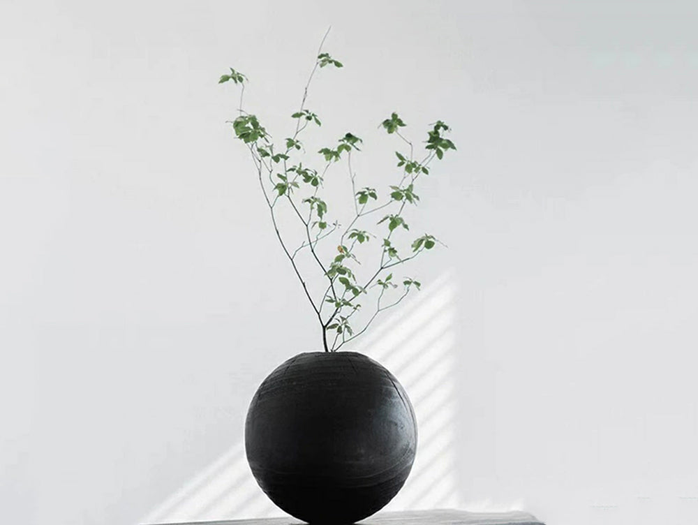木製花器 丸型 球体